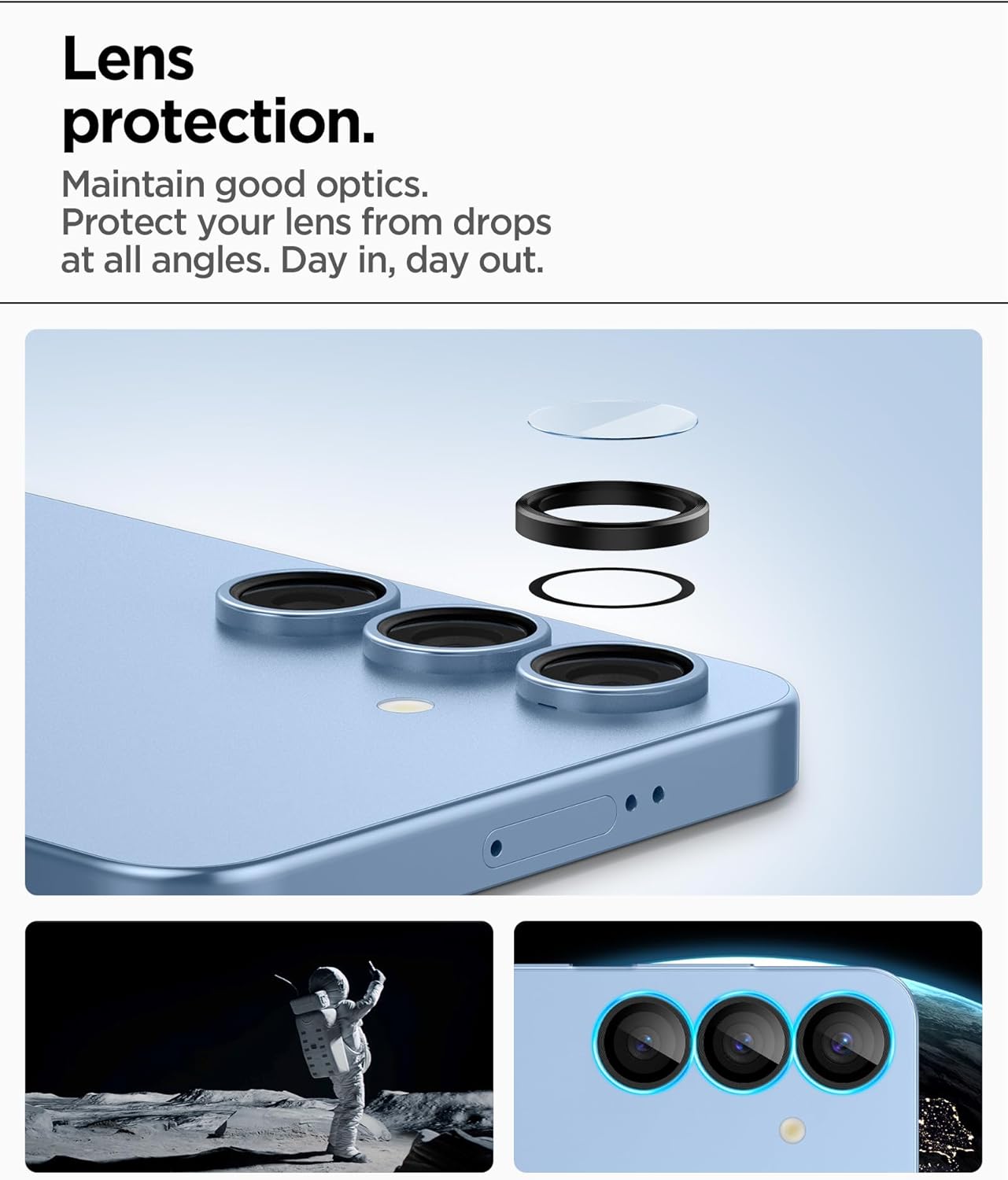 Detalle 2 de Spigen Glas.tR EZ Fit Optik Pro - Protector Cámara Samsung