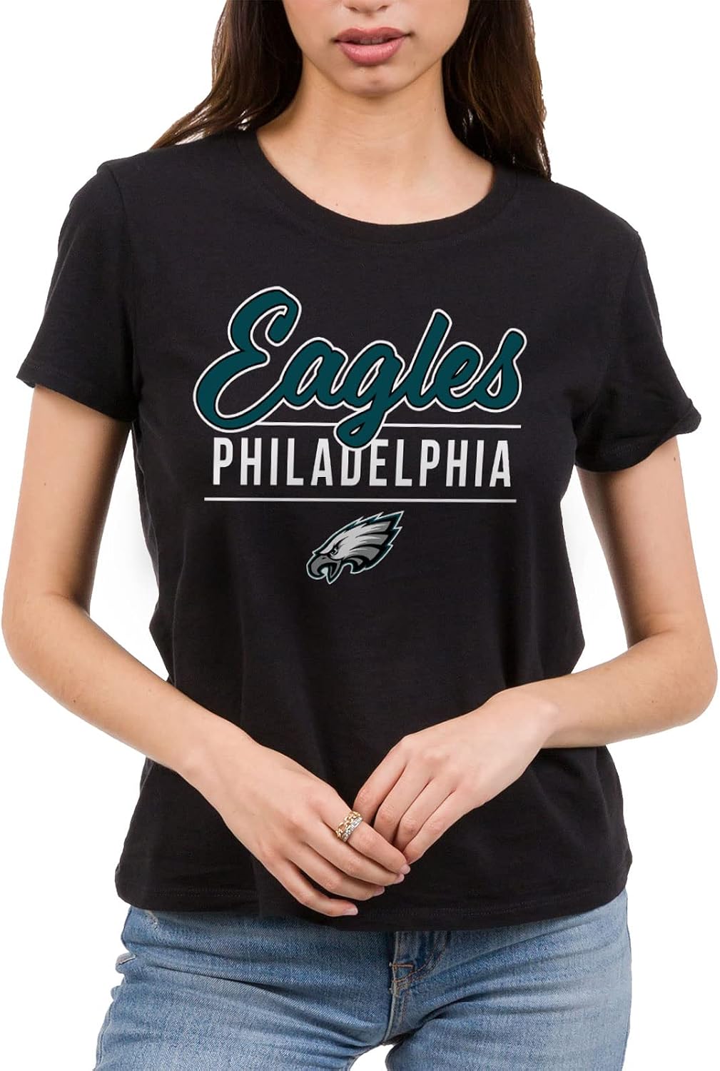 Detalle de Junk Food NFL Women’s Fan Favorite T-Shirt (Philadelphia Eagles) — Regular Fit Graphic Tee