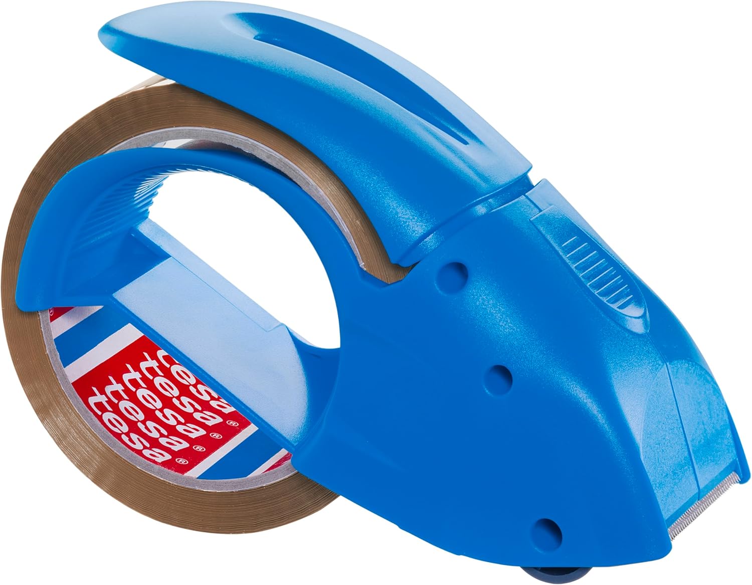 Detalle de tesa tesapack Abroller Pack' n' Go – Ergonomischer, blauer Abroller mit 50 m x 48 mm Klebeband