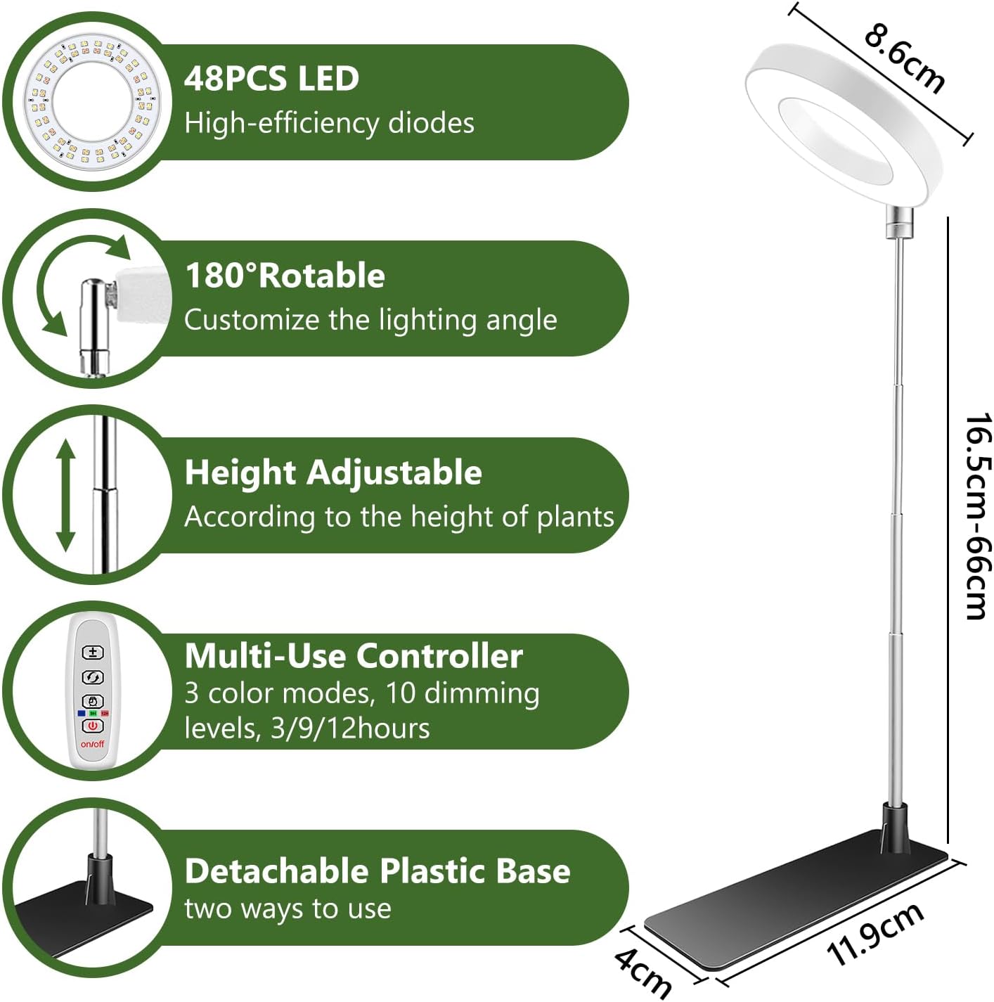 Detalle de Kullsinss grow light 48 LED full spectrum
