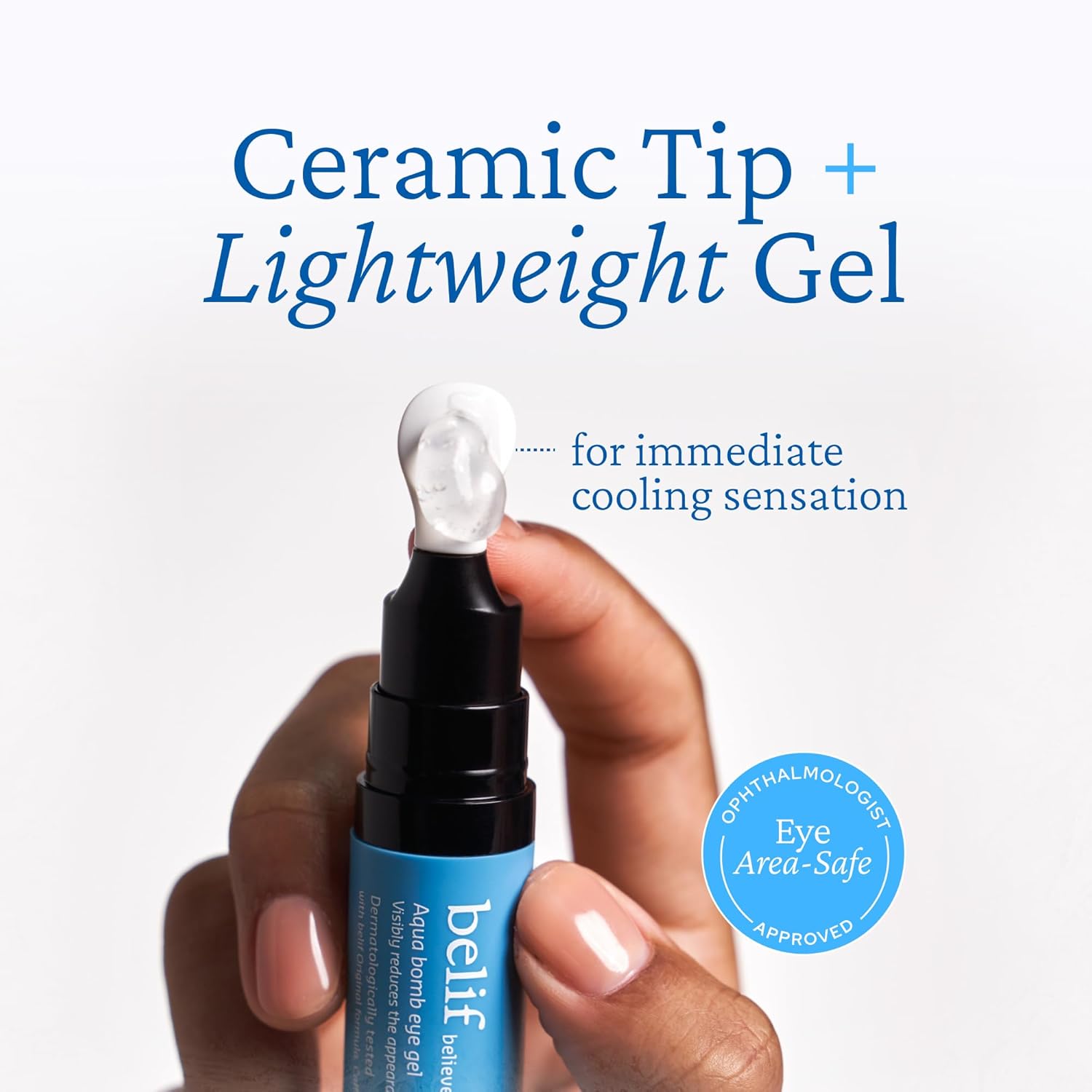 Detalle de belif Aqua Bomb Cooling Eye Gel: gels a base di caffeina e acido ialuronico per occhi freschi