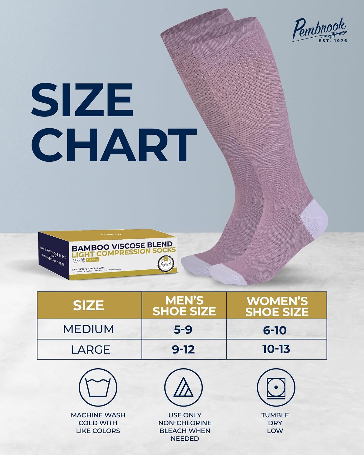 Thumbnail 5 de Pembrook Bamboo Viscose Light Compression Socks – 3 Pairs
