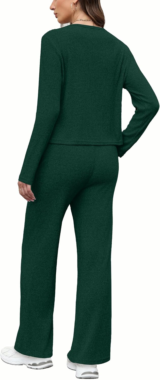Detalle de WIHOLL Women's Loungewear Set in Ribbed Knit