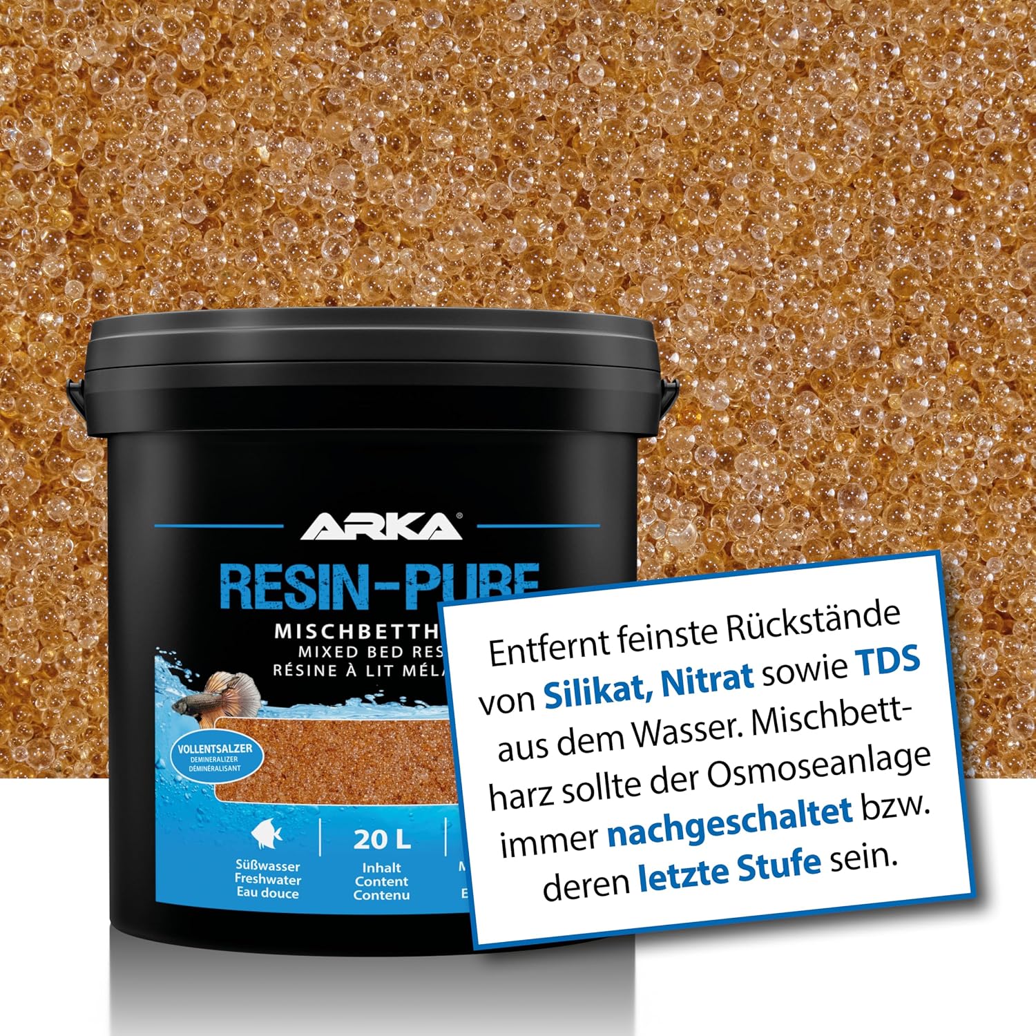 Detalle de Vollentsalzer Harz 4 L – ARKA Resin-Pure für Osmoseanlagen, Mischbettharz