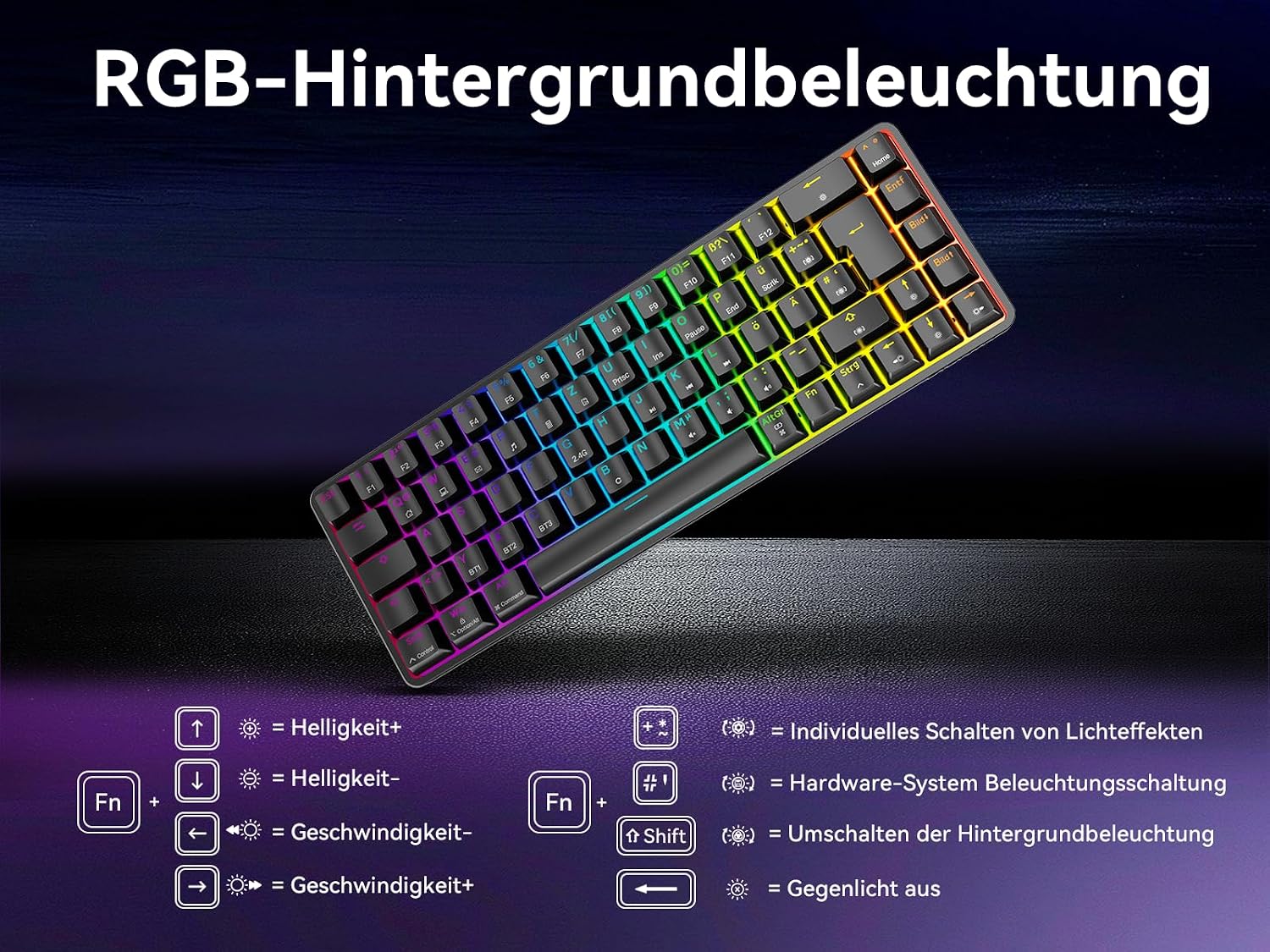 Thumbnail 5 de Dierya DK68 kabellose Gaming Tastatur ⌨