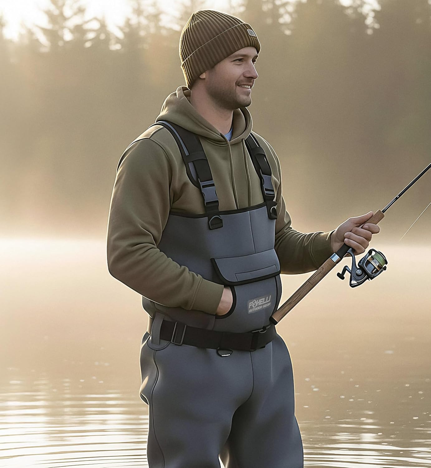Thumbnail 6 de Foxelli Chest Waders in 4mm Neoprene for Hunting & Fishing (with PVC boots)