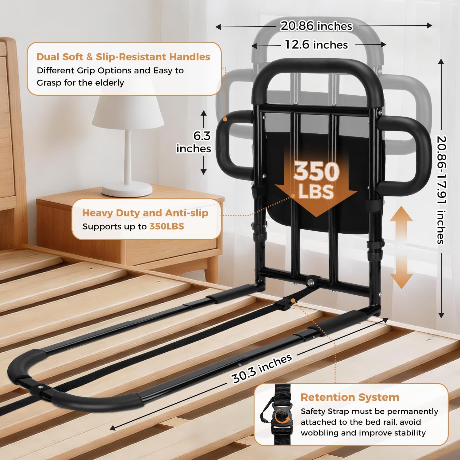Detalle de Bed Assist Rail with 400-Pound Capacity