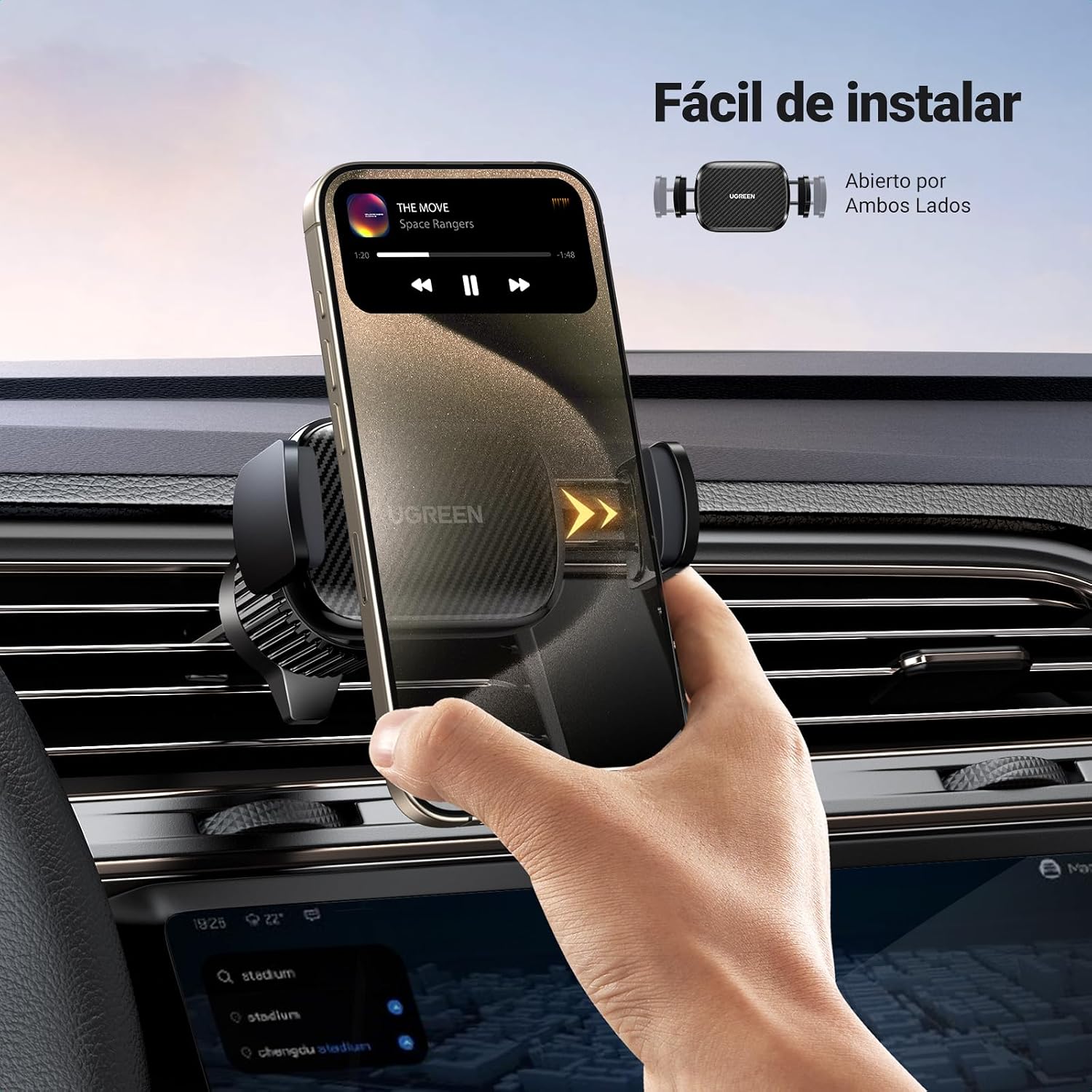 Thumbnail 1 de UGREEN Soporte Móvil Coche giratorio 360°