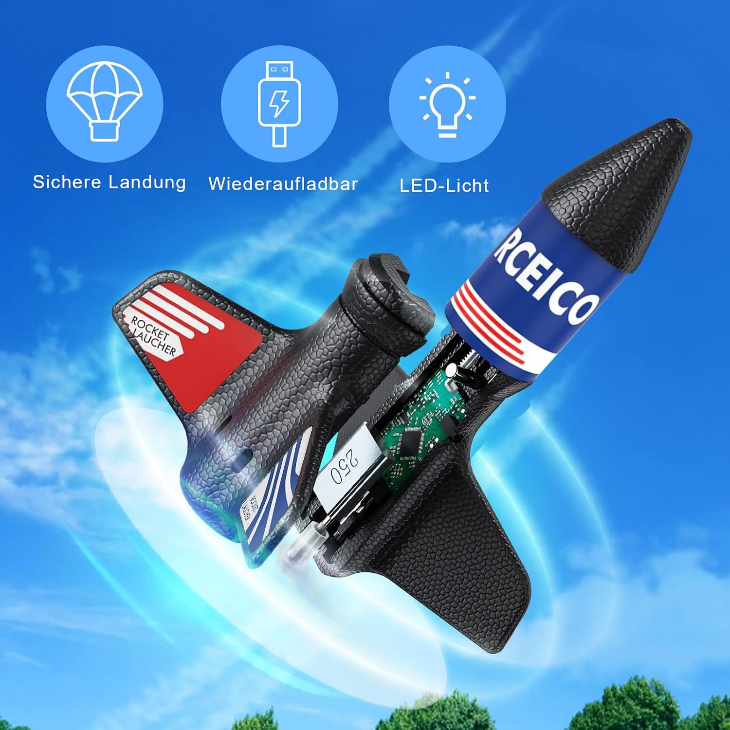 Detalle de PDBEST Raketenlauncher 200 Fuß für Kinder