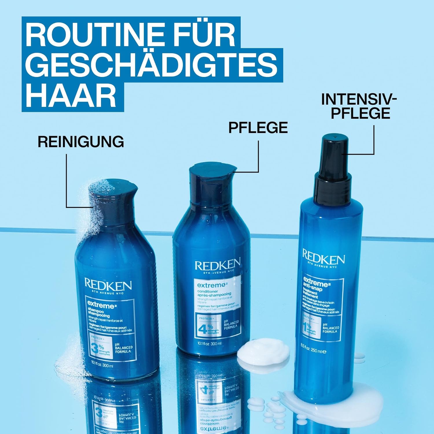 Detalle de Redken Extreme Conditioner Spülung für sprödes und geschädigtes Haar (Anti Haarbruch) – 1 x 300 ml