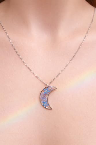 Thumbnail 2 de Generico BeFloral, collana donna con luna, fiori veri e ciondolo dorato