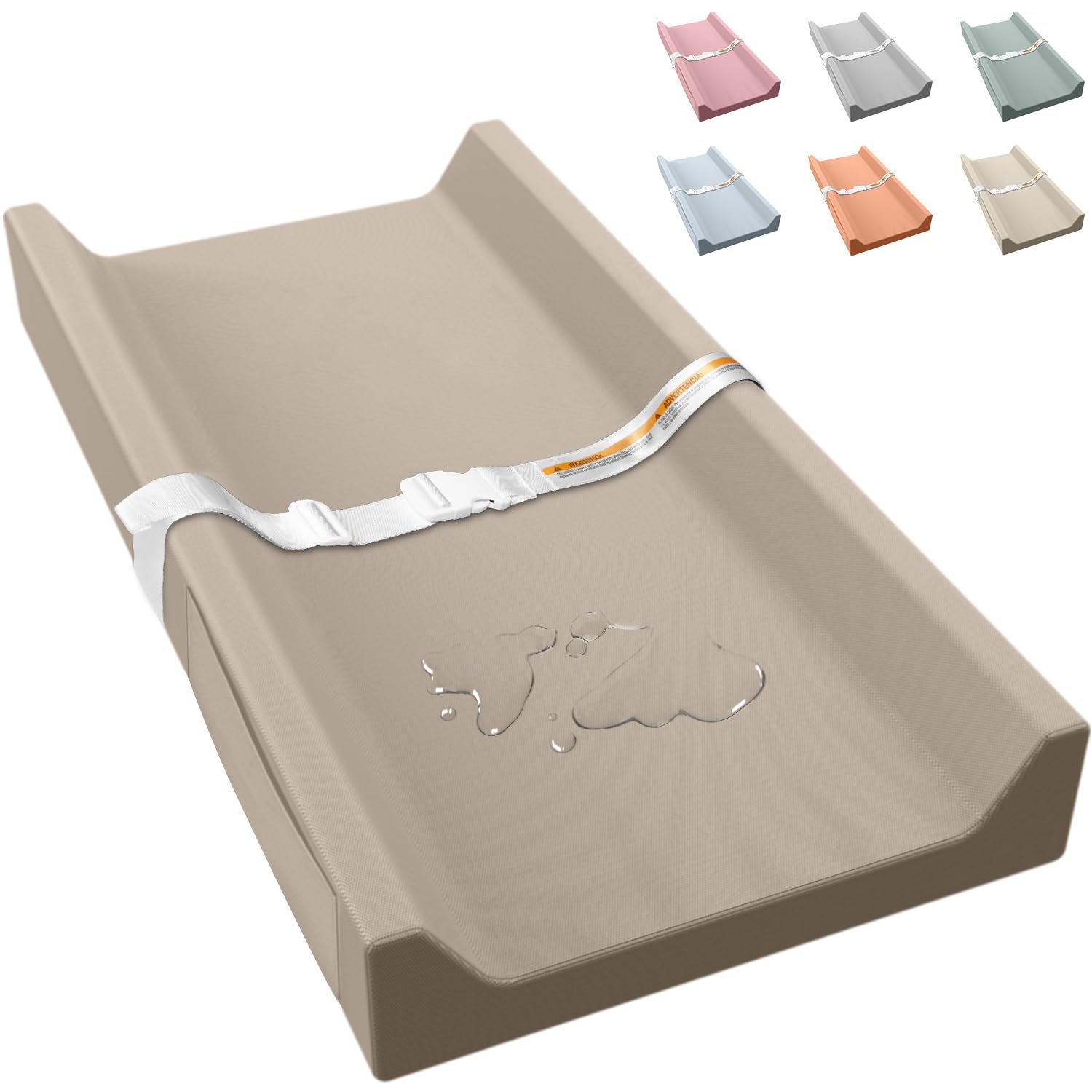 JVEOO Vegan Leather Baby Changing Pad, Waterproof, Wipeable with Pocket