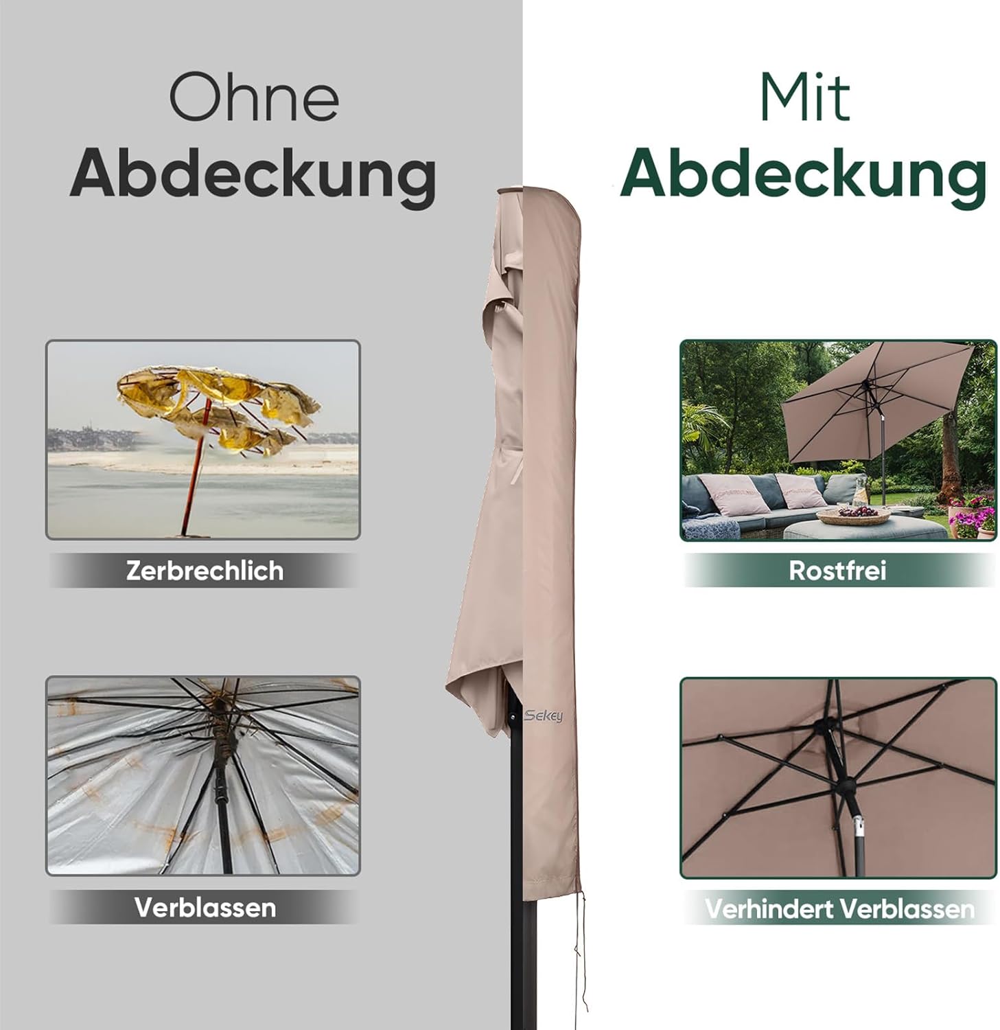 Detalle 2 de Sekey Funda Impermeable para Parasol 300 cm ☔