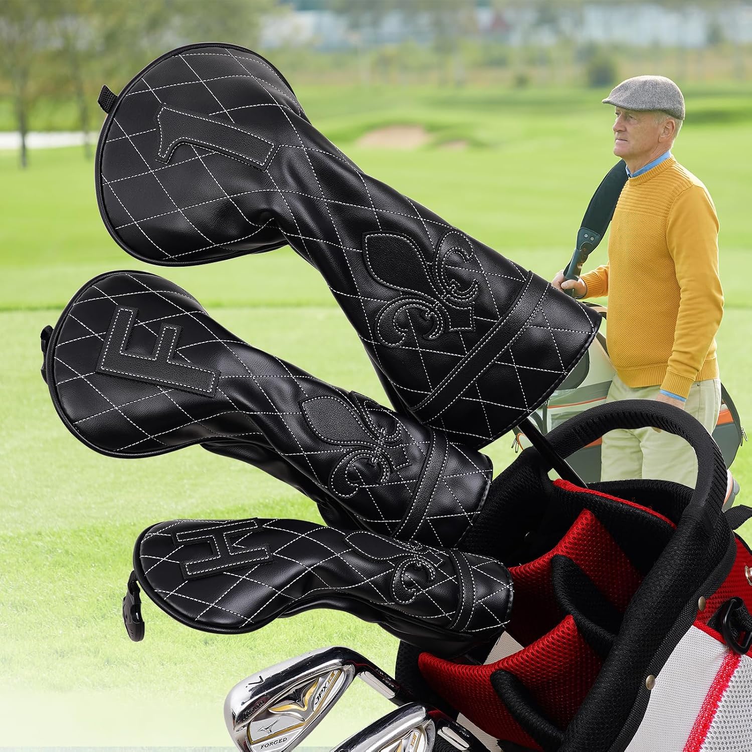 Thumbnail 2 de Golf Club Wood Head Covers Iris Pattern