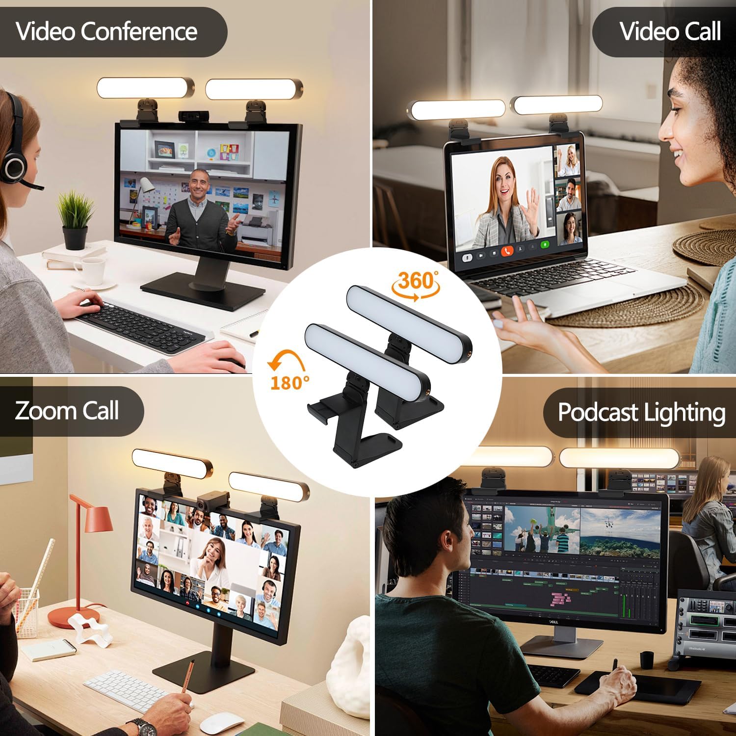 Thumbnail 4 de yAyusi Iluminación para videoconferencias con 2 lámparas