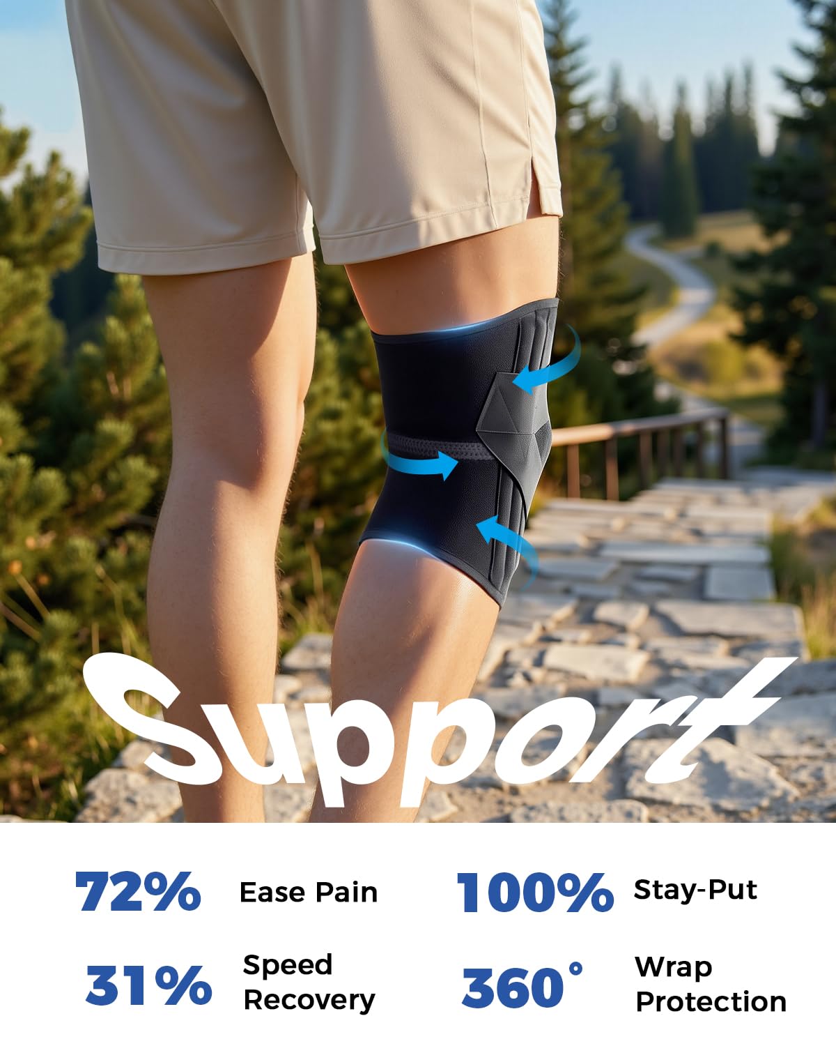Thumbnail 4 de Medical-Grade Knee Brace for All: Adjustable, Anti-Slip Support with Side Stabilizers