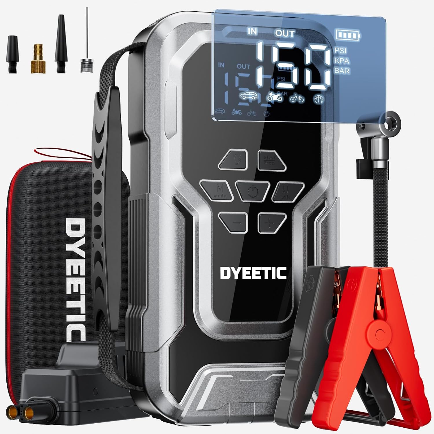 Detalle de DYEETIC 6000A arrancador portátil 21800mAh