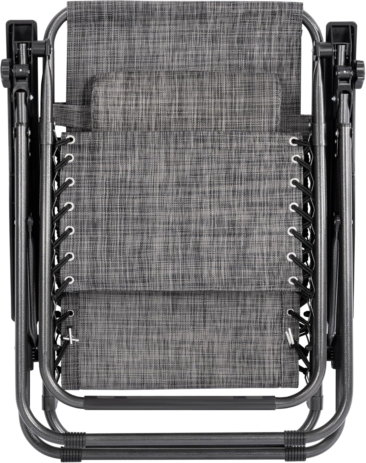Detalle de T-LOVENDO Pack de 2 tumbonas o sillas de exterior plegables Gravedad Zero (2 unidades) Gris