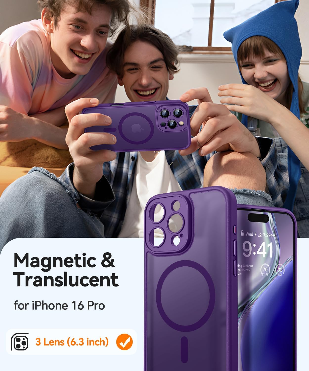 Detalle de CANSHN iPhone 16 Pro magnetic case