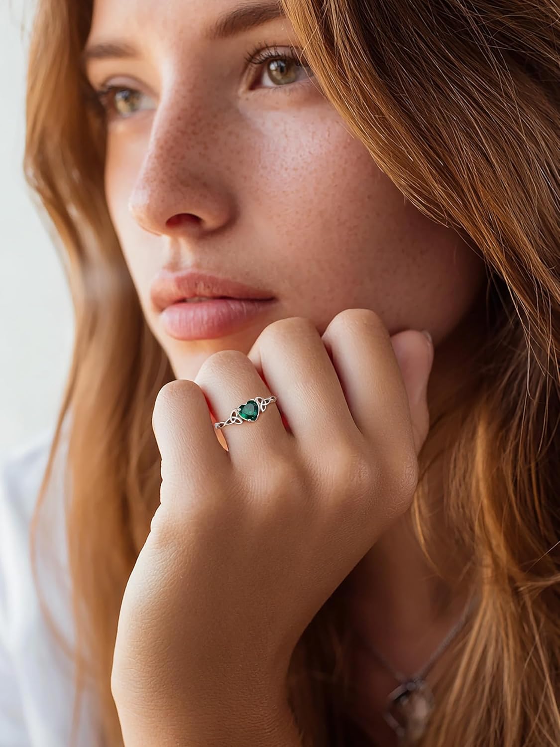 Thumbnail 1 de ChicSilver Bague femme argent 925 nœud celtique, cœur zirconia, réglable