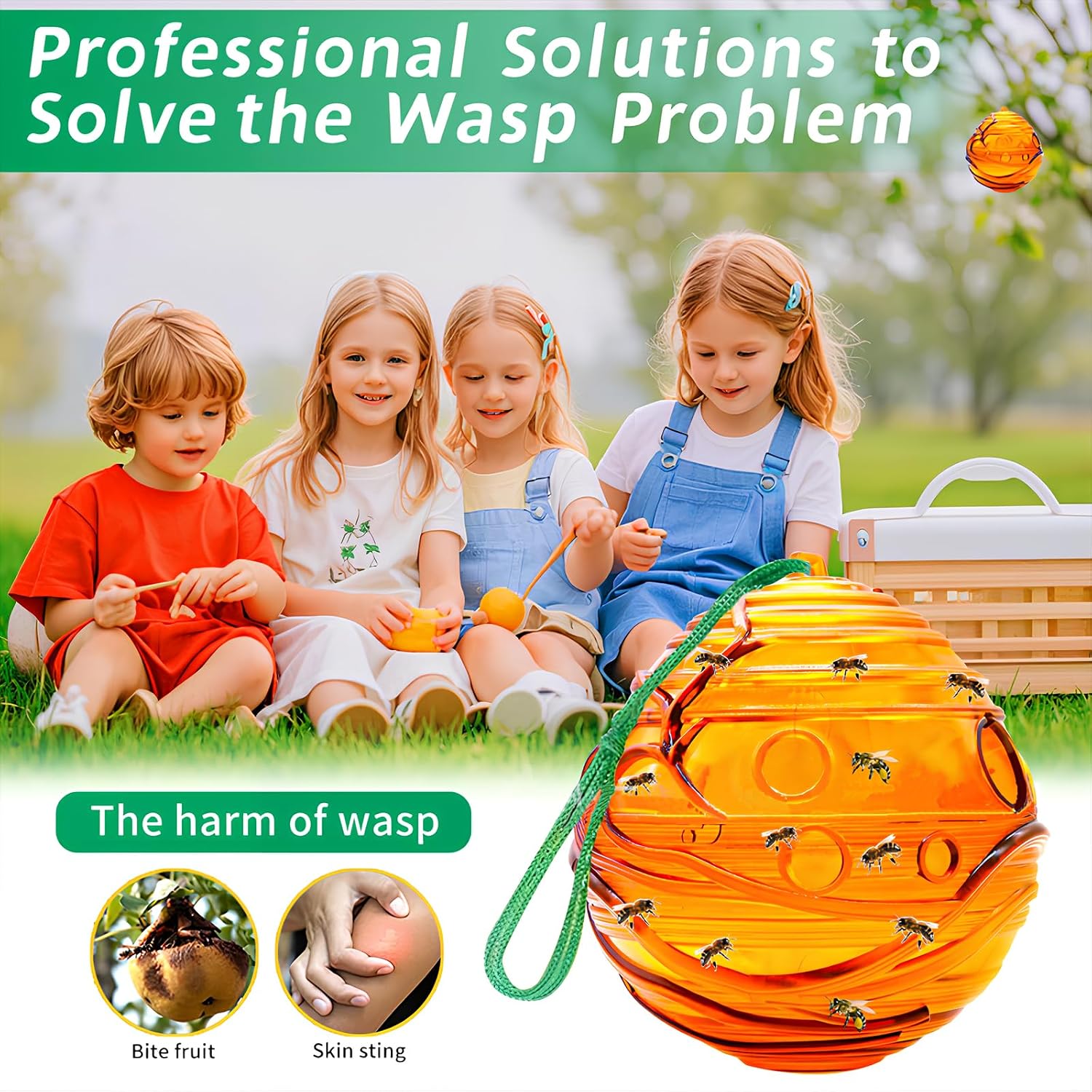 Detalle de VibeeLeaf Spherical Wasp Trap 2 Pcs – Waterproof, Reusable and Eco-friendly Fly, Wasp and Hornet Catcher
