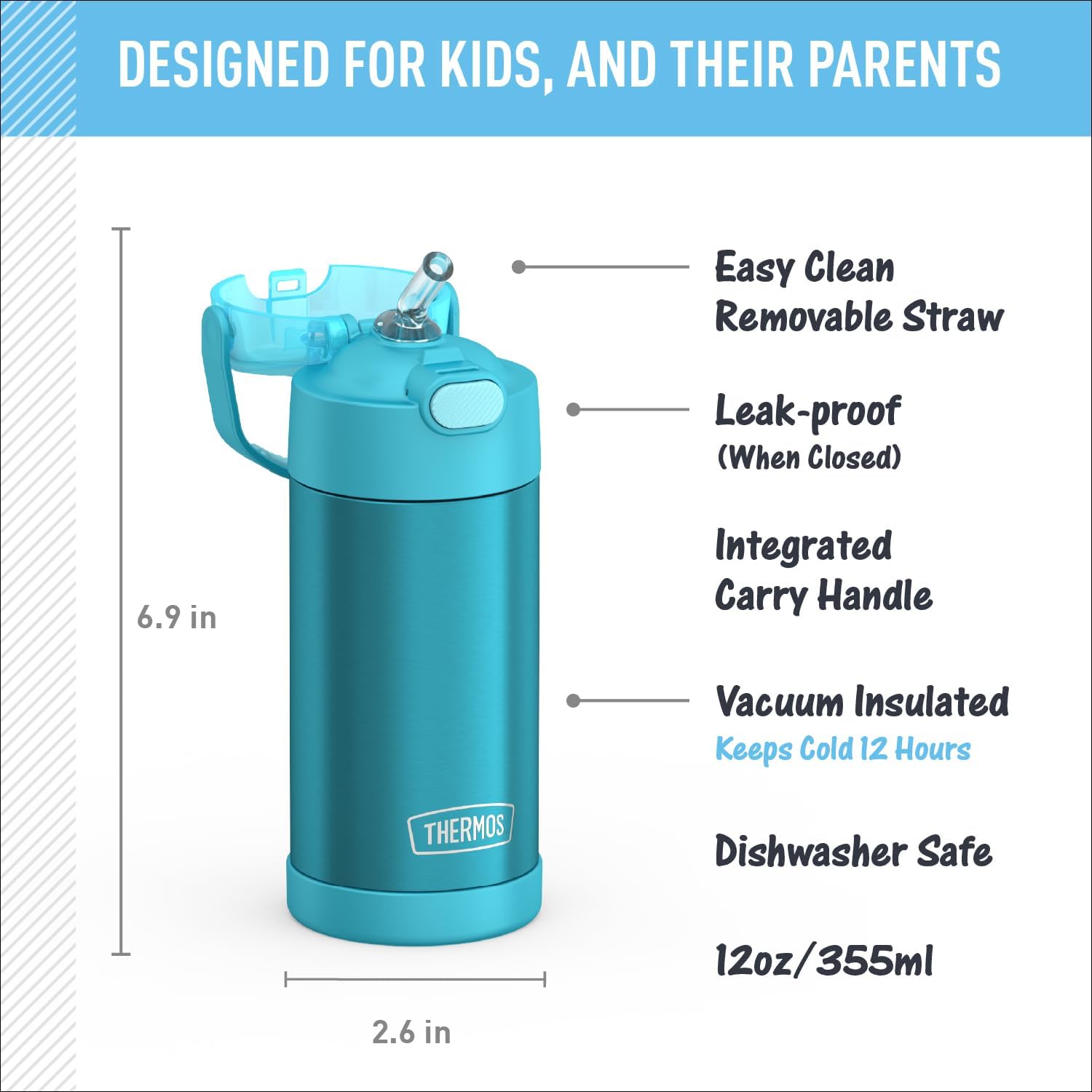 Detalle 2 de THERMOS Kids Water Bottle 12 oz