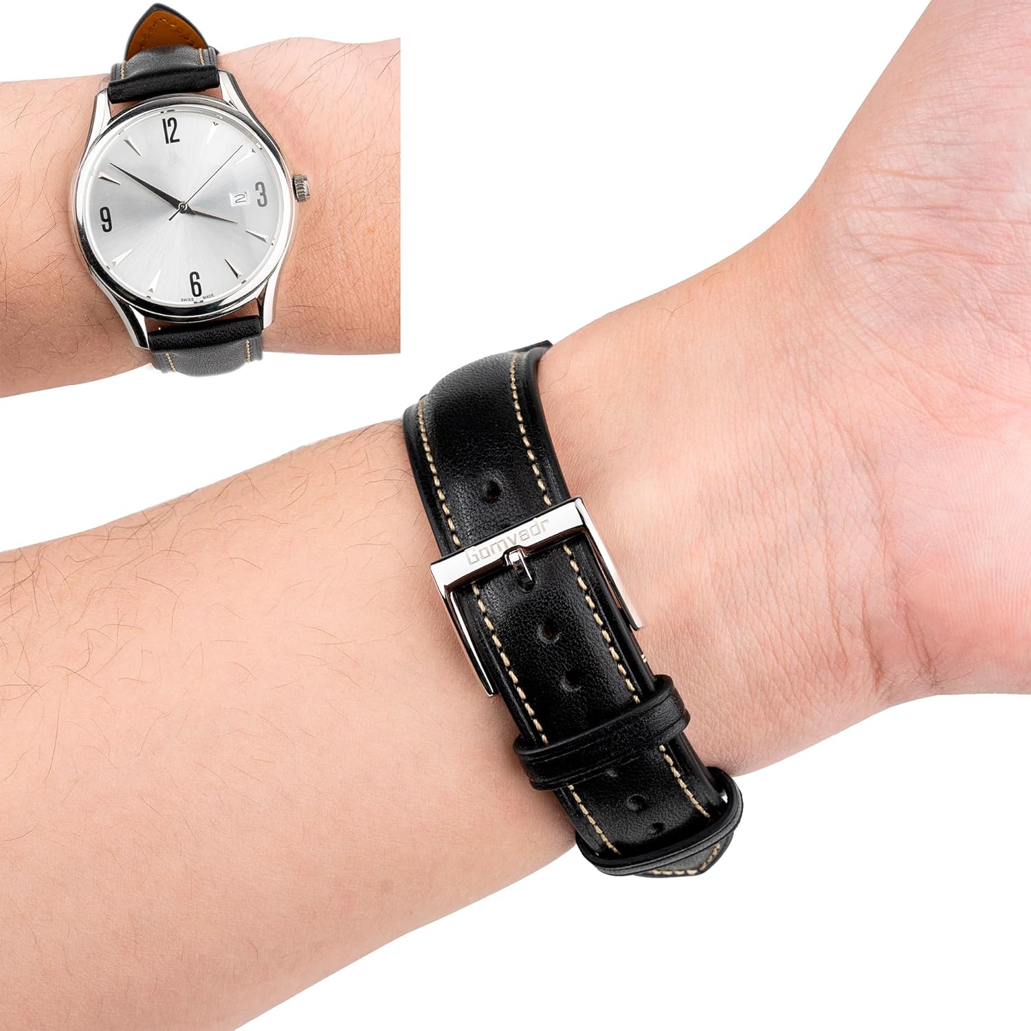 Thumbnail 4 de Gomvadr Quick Release Leder Uhrenarmband (Zwei-Ton, geölt) – mit Schnellverschluss, 18–22 mm