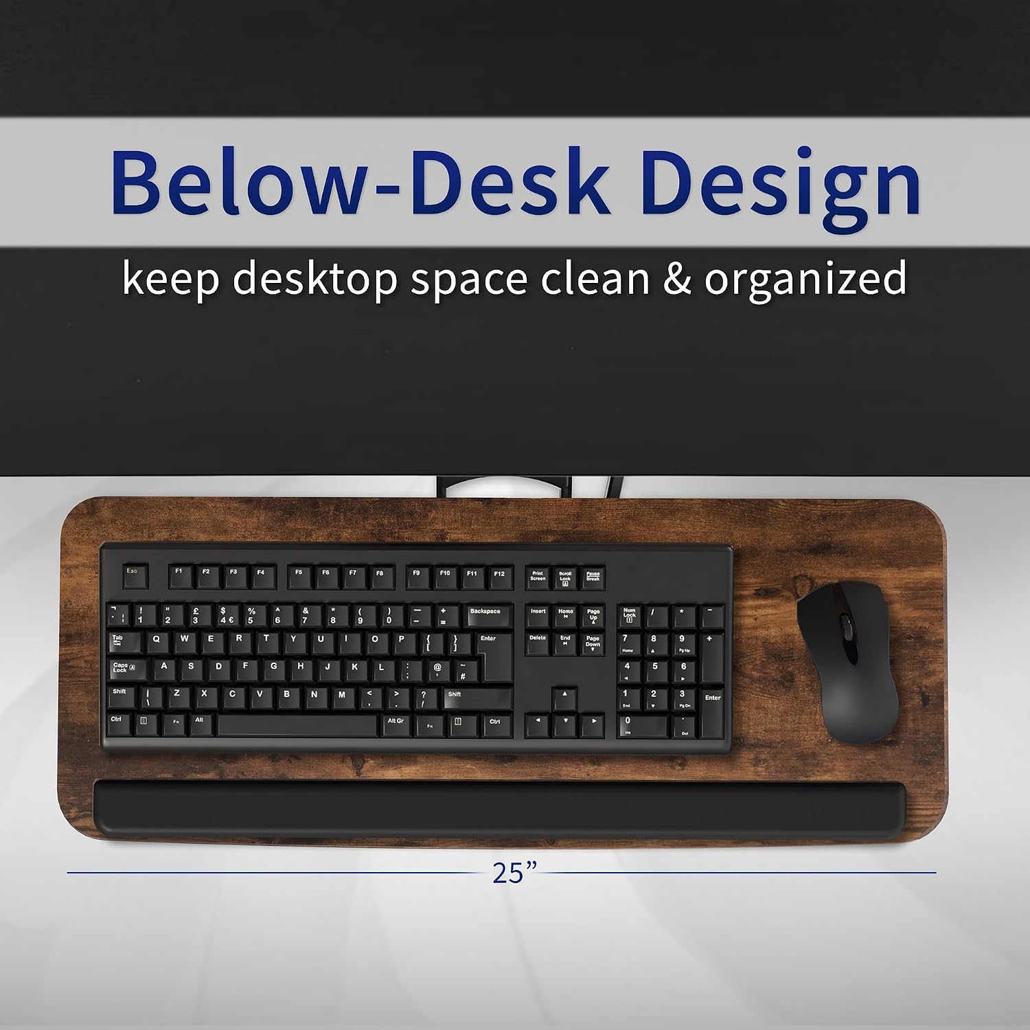 Thumbnail 6 de VIVO MOUNT-KB03N Under-Desk Keyboard Tray, 25 x 10-Inch, Vintage Brown