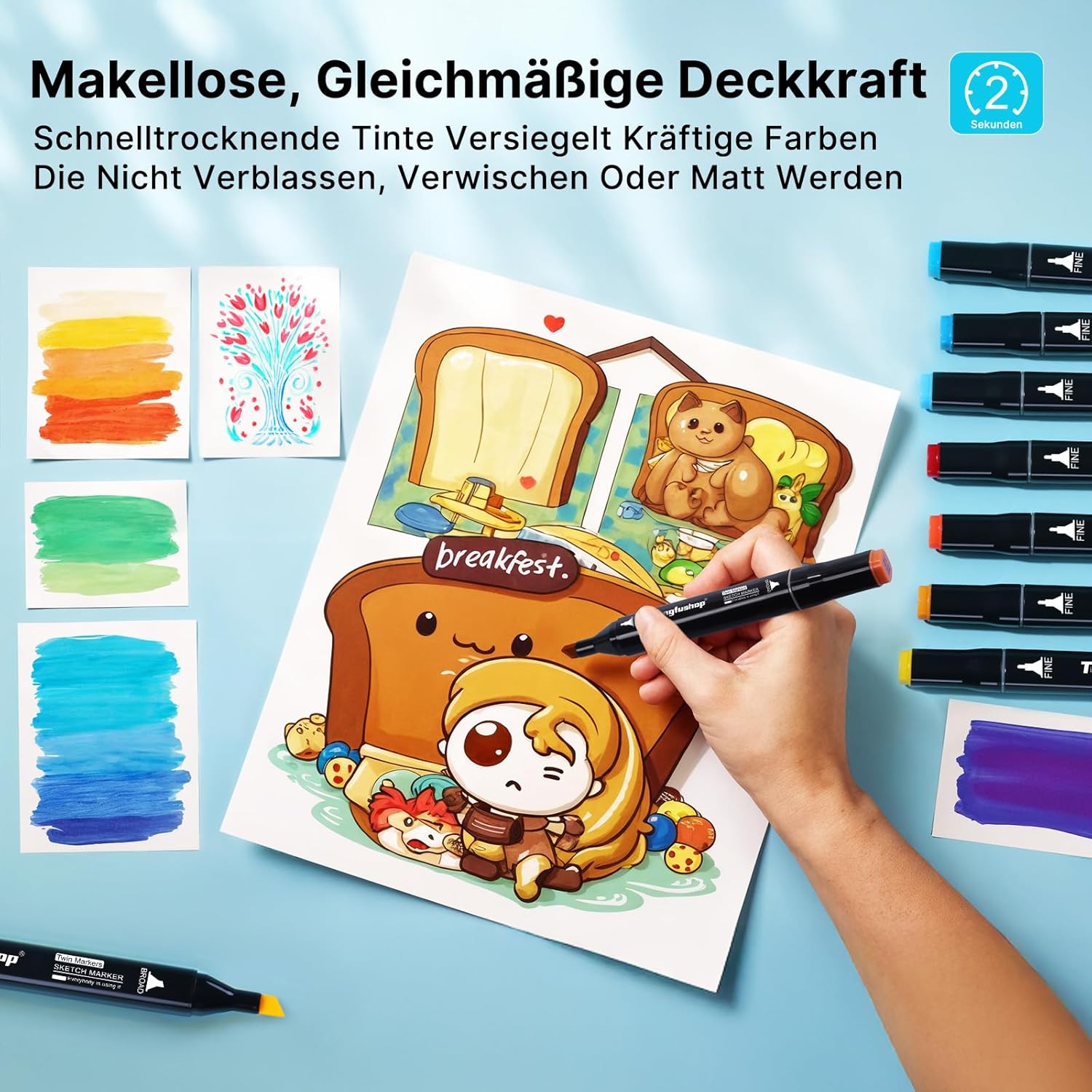 Thumbnail 2 de Tongfushop 168 Farben Marker Set 🎨