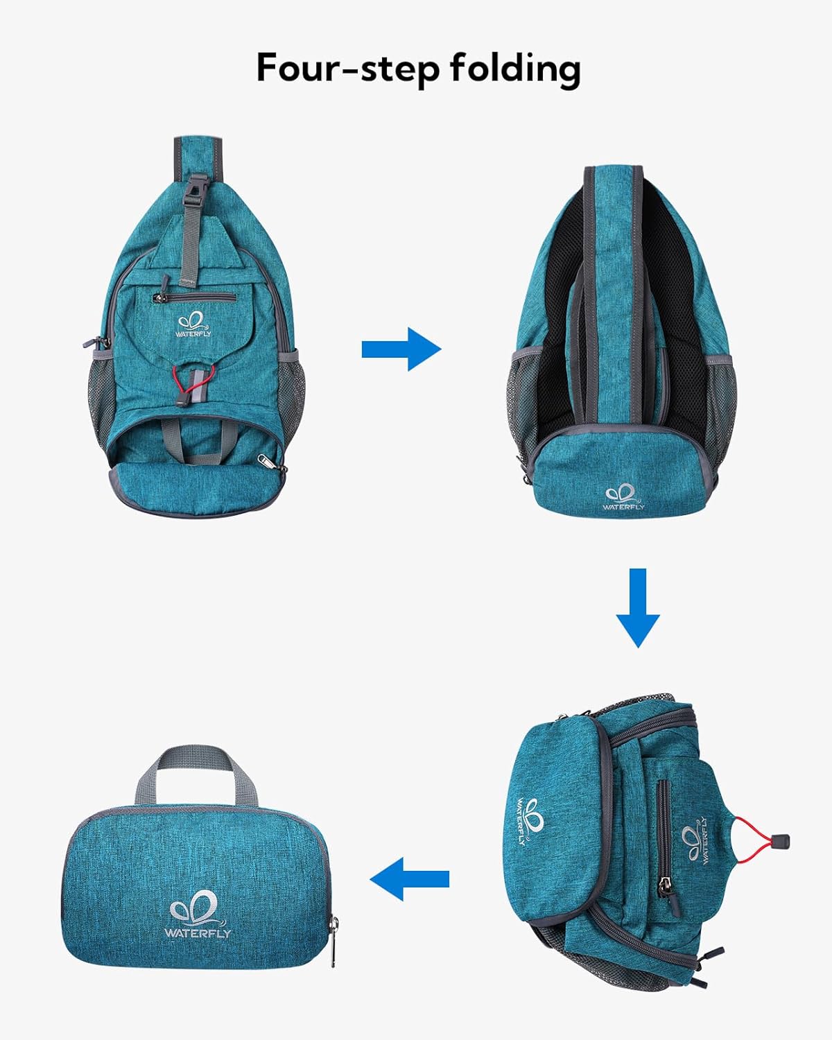 Thumbnail 5 de Waterfly Packable Small Crossbody Sling Backpack — Foldable Daypack for Travel and Outdoor Use
