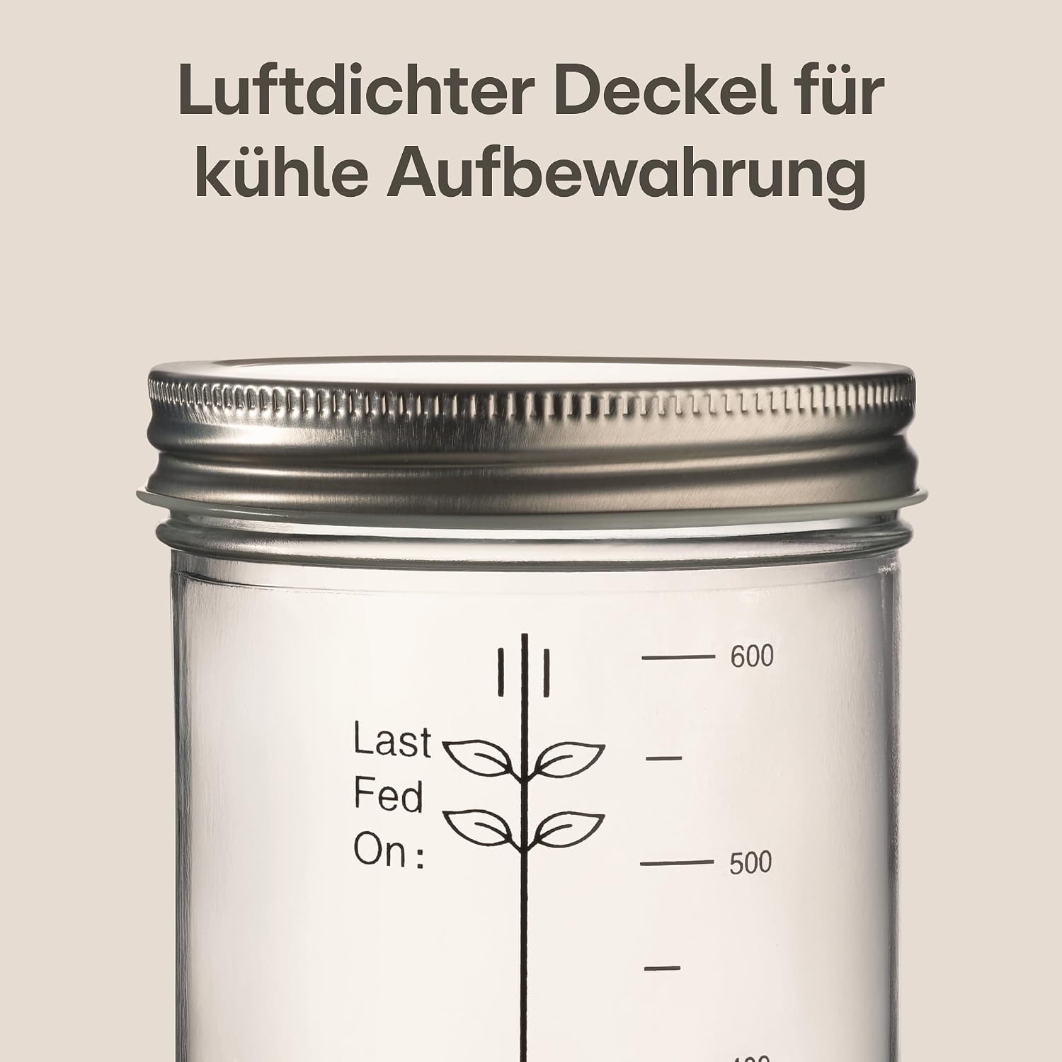 Detalle de Praknu Sauerteig Starter Set aus Glas (700 ml) – Komplett-Set für Einsteiger & Zuhause backen