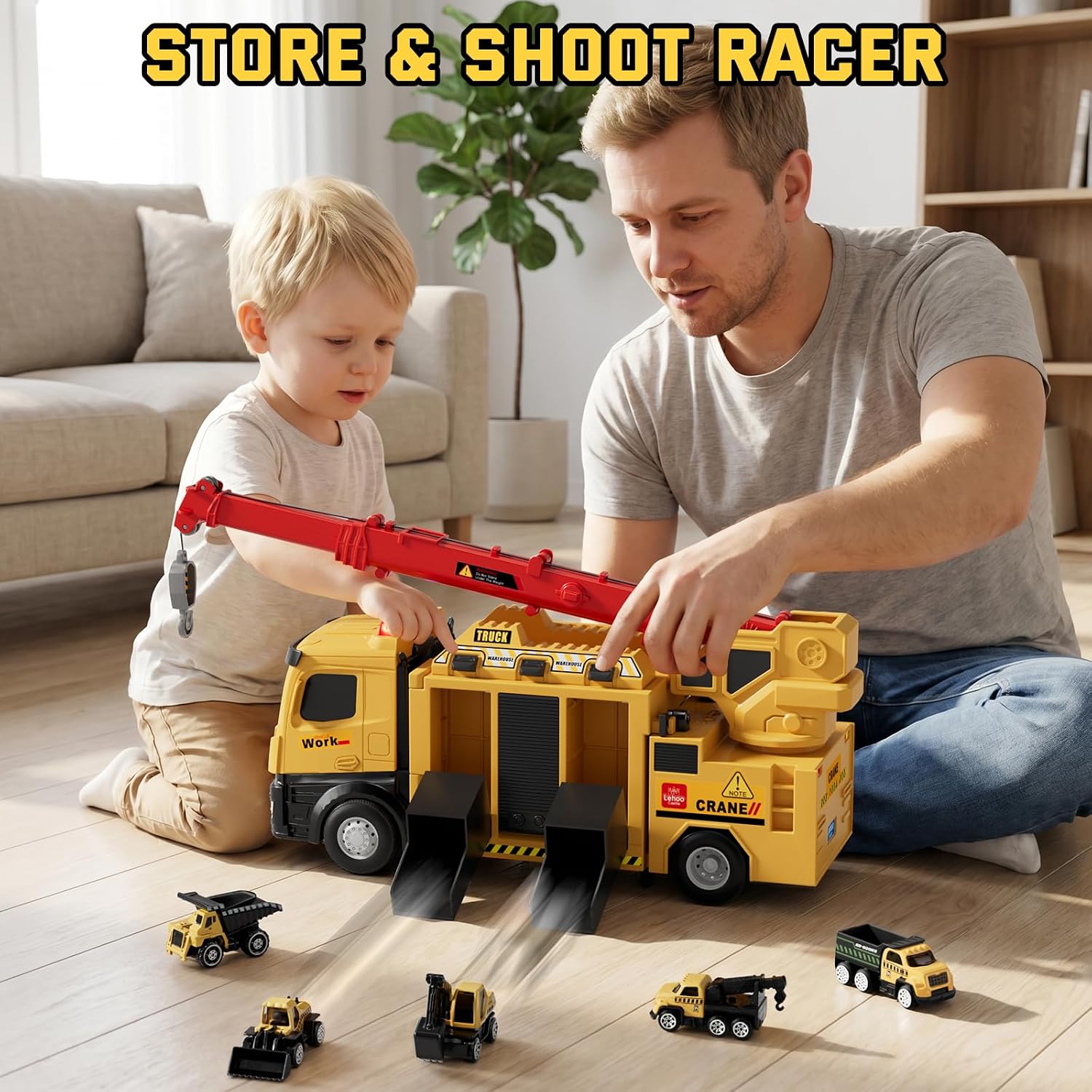 Detalle 1 de Lehoo Castle Crane Truck Toy, 12.6-Inch