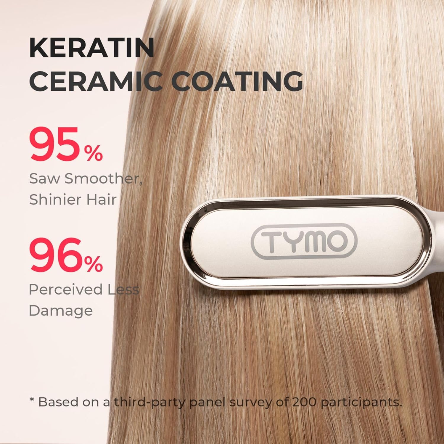 Thumbnail 3 de TYMO Hair Straightener Brush UK: 2-in-1 Flat Iron and Brush in Gold