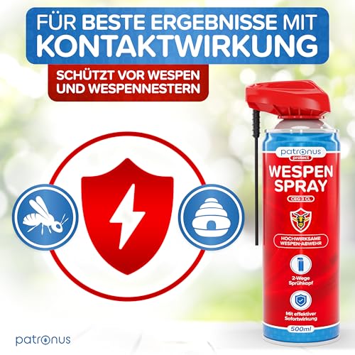 Detalle de Patronus Wespen Spray mit langem Sprührohr – 500 ml, sofortwirkung