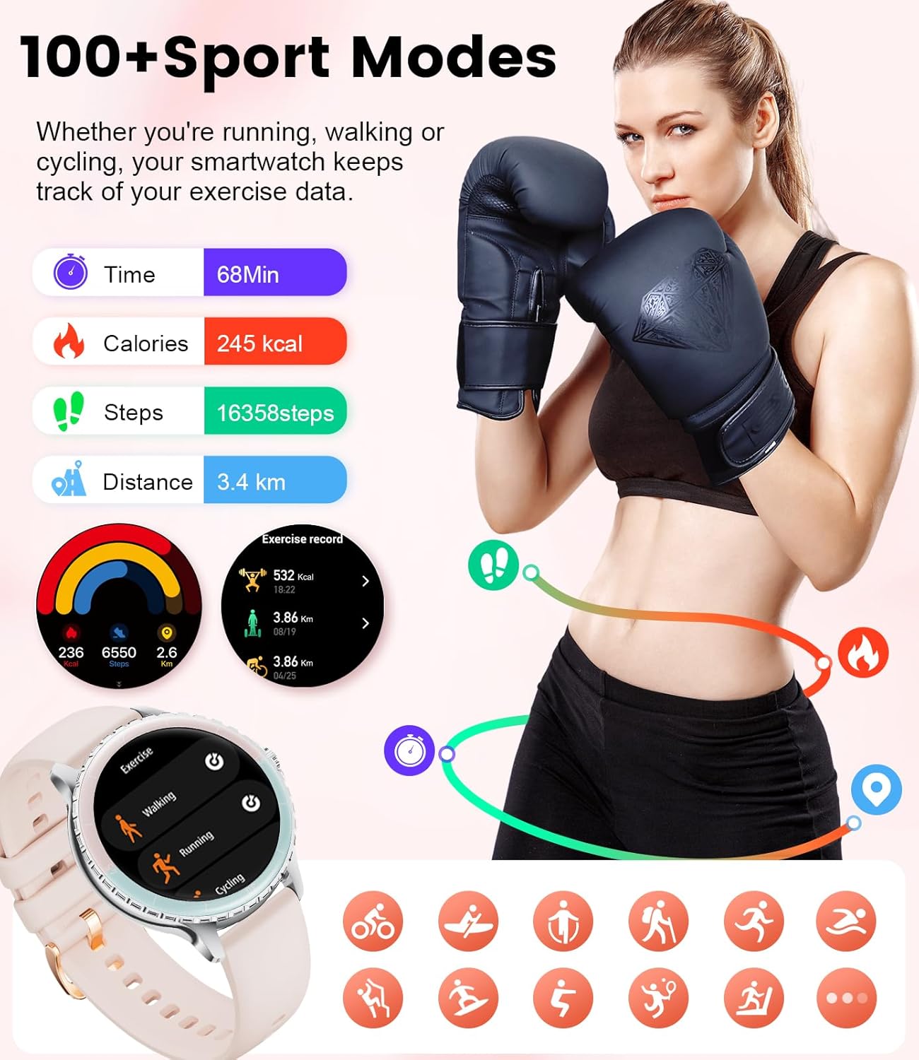 Detalle 2 de LIGE Smart Watch Women Phone Call 1.27" HD Round ❤? Wait.