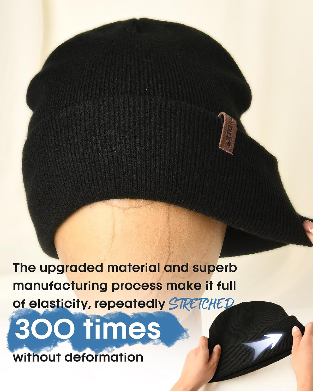 Thumbnail 2 de FURTALK Beanie Cuffed Thick Knitted 55-62cm