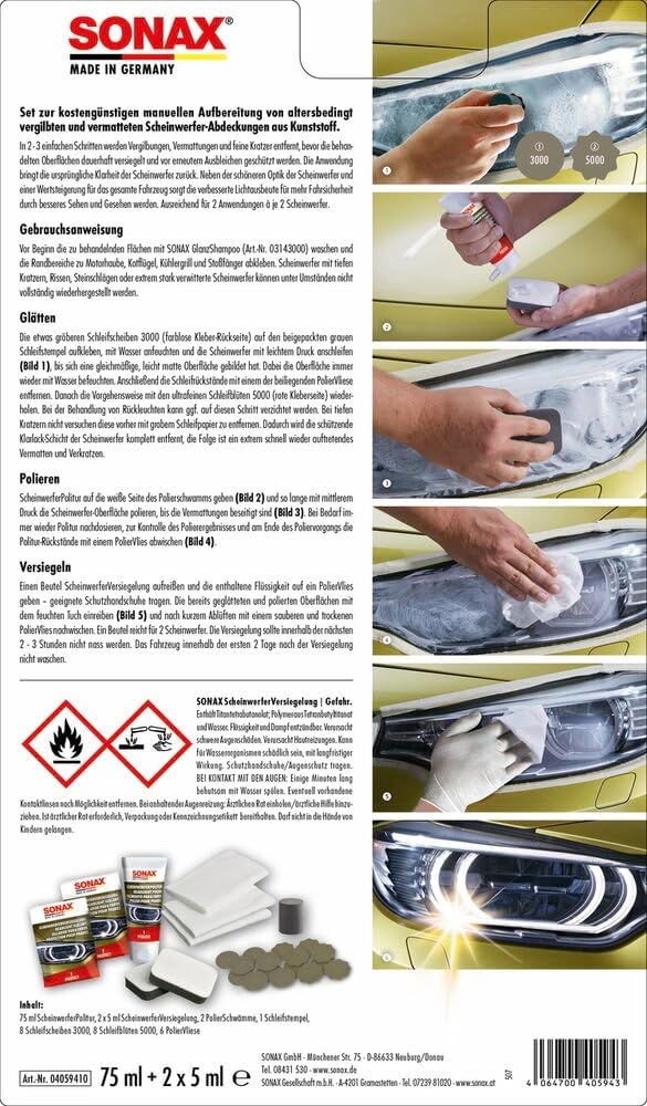 Thumbnail 1 de SONAX Scheinwerfer AufbereitungsSet 85 ml