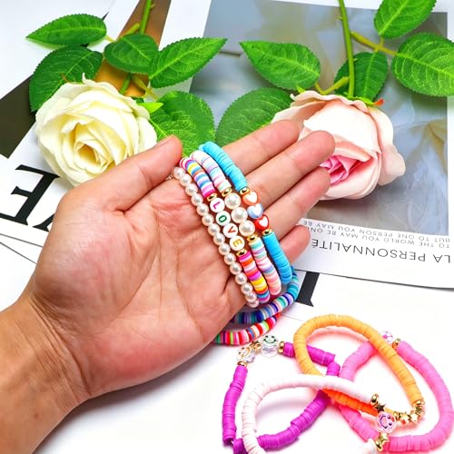 Detalle de CHENSILAIYI Friendship Bracelets for Girls: 10-Piece Beaded Matching Bracelet Set