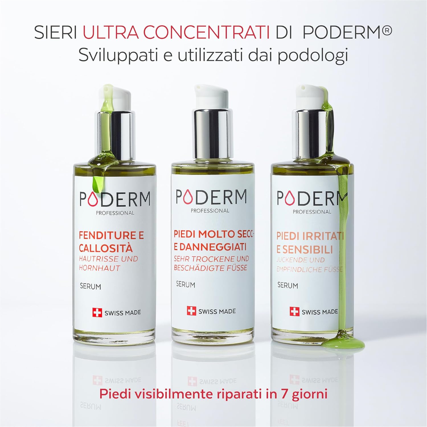 Detalle de PODERM Piedi molto secchi e danneggiati siero riparativo e nutriente (Swiss Made)