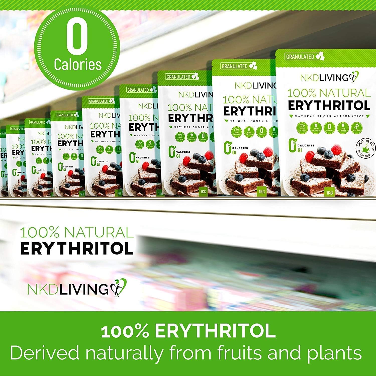 Thumbnail 6 de 100% Natural Erythritol 1 Kg granulated sugar substitute