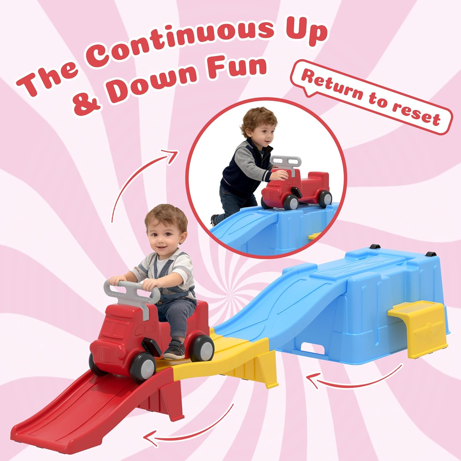Detalle 2 de HAPPYMATY Up & Down Roller Coaster: A Realistic Mini Ride-On Experience for Kids