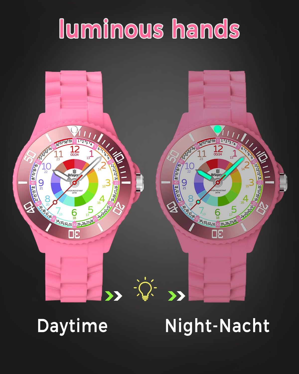Detalle 2 de Weayege Kinderuhr Lernzeit 3ATM