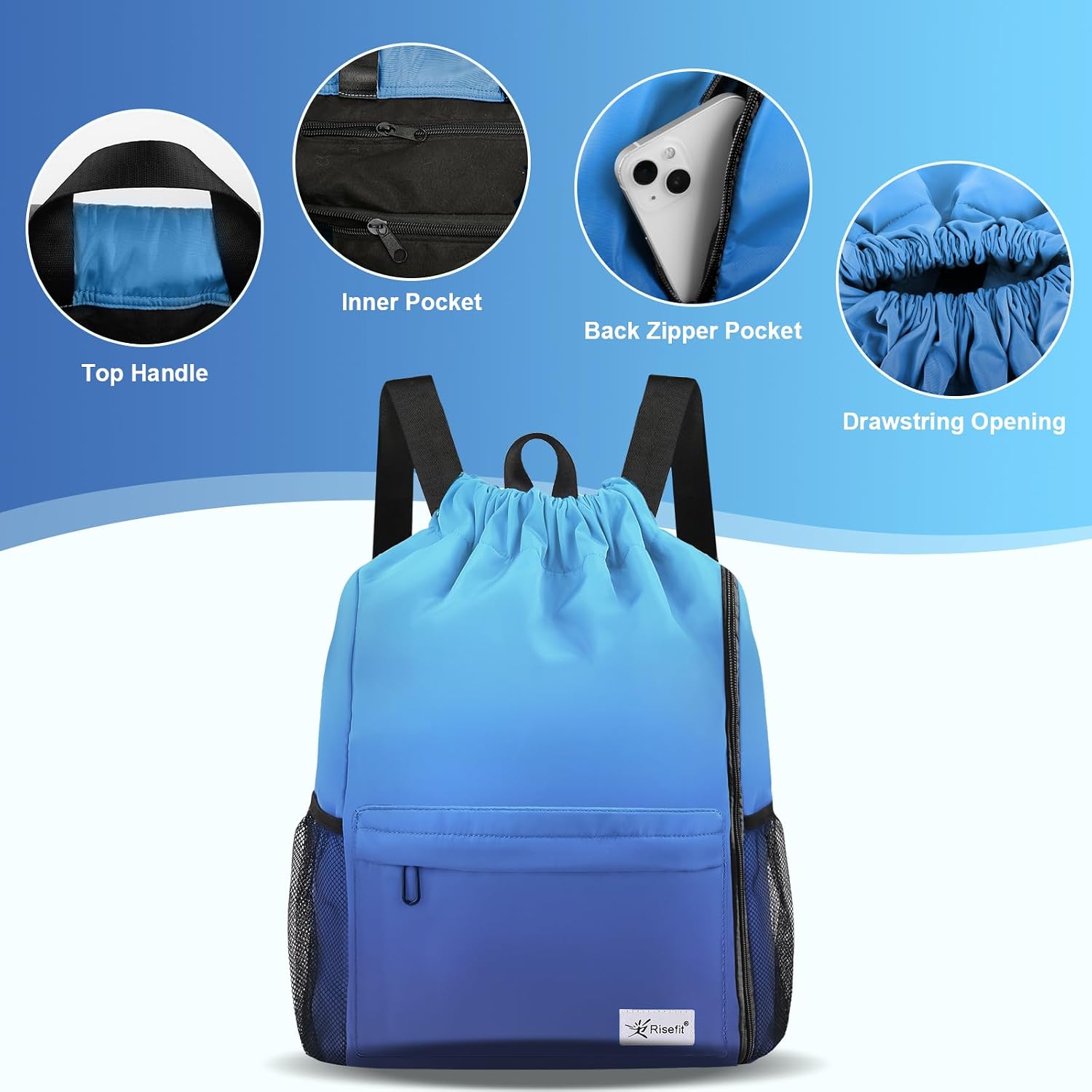 Detalle 2 de Risefit Waterproof Swim Drawstring Bag