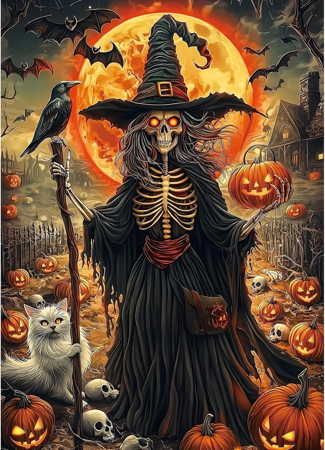 Detalle de MisPuz Puzzles for Adults 1000 Pieces Halloween Witch Jigsaw Puzzle