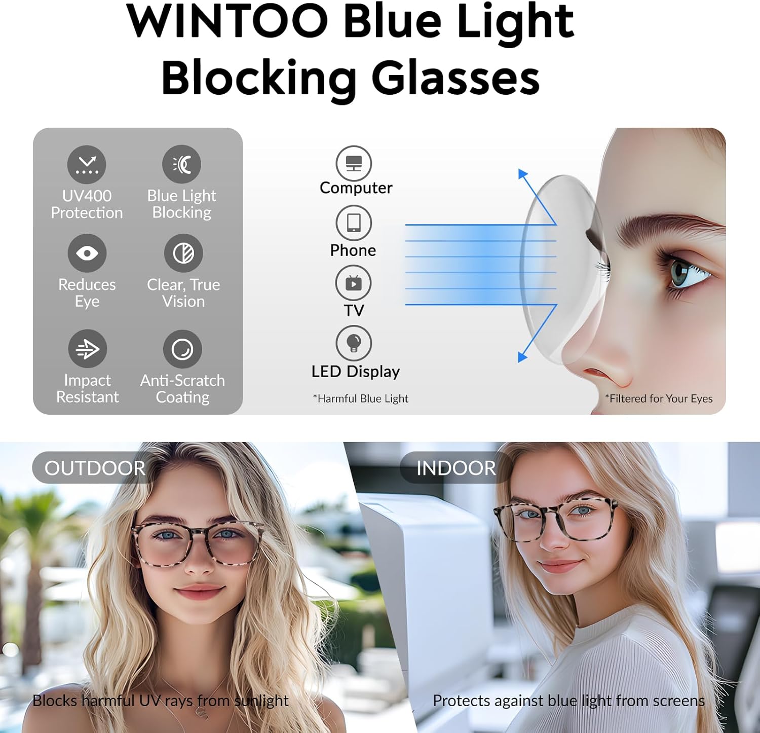 Thumbnail 5 de WINTOO 99% Blue Light Blocking Glasses