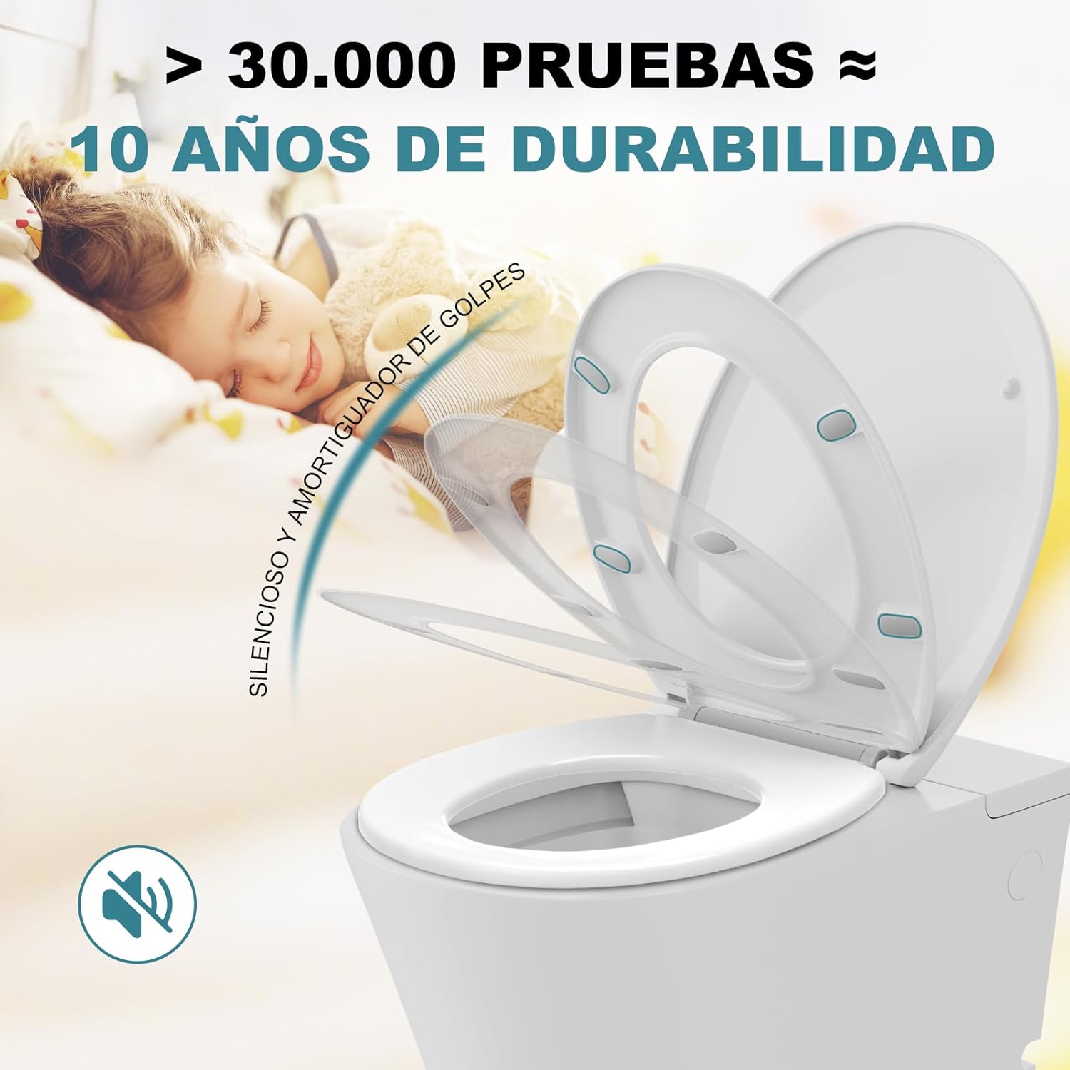 Thumbnail 2 de MEEJEE Tapa WC Universal Oval Blanca