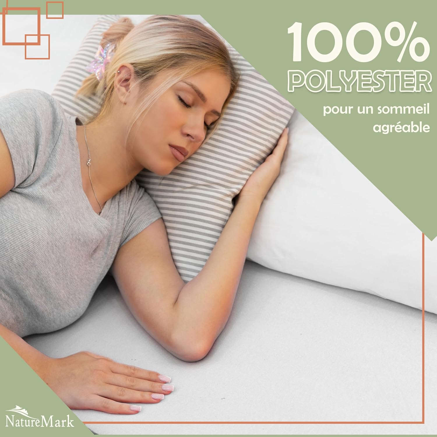 Thumbnail 2 de NatureMark Drap-Housse en Microfibre Brossée – Ultra Doux, Respirant & Hypoallergénique, 140x200 cm, Blanc