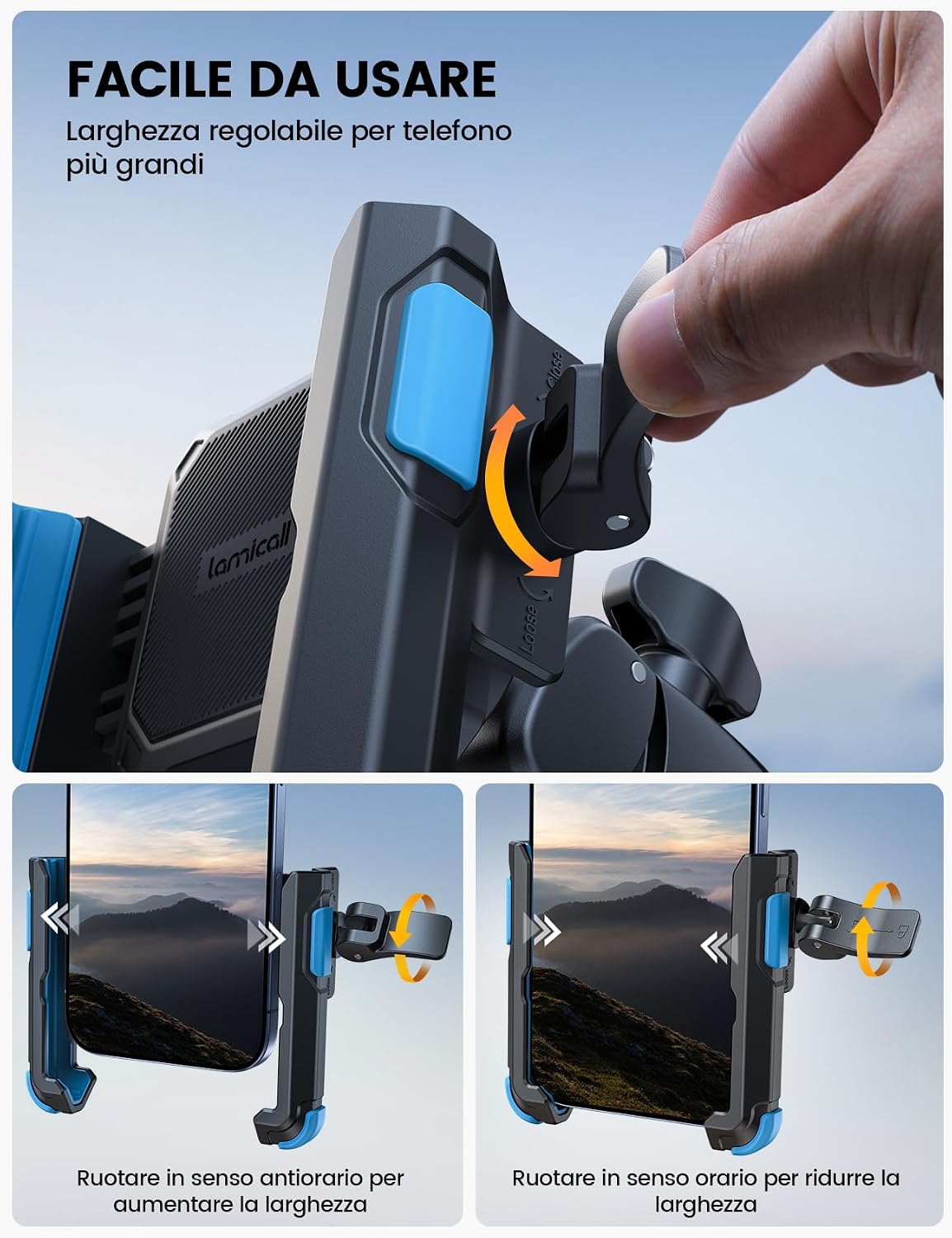 Detalle 2 de Lamicall Supporto bici 360° per telefono