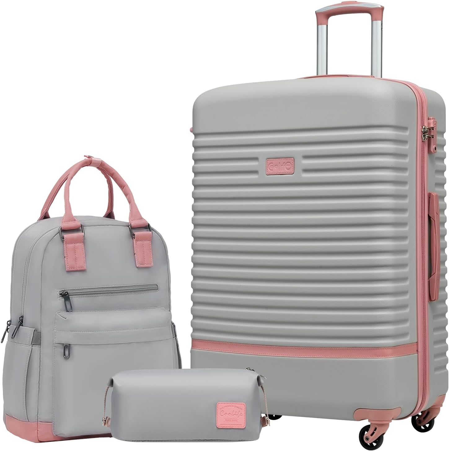 Detalle de Coolife Valise 3 pièces gris rose