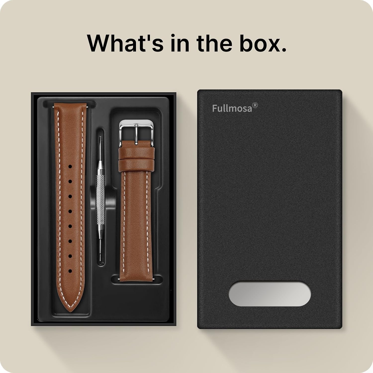 Thumbnail 5 de Fullmosa 22mm Uhrenarmband Braun Echtleder